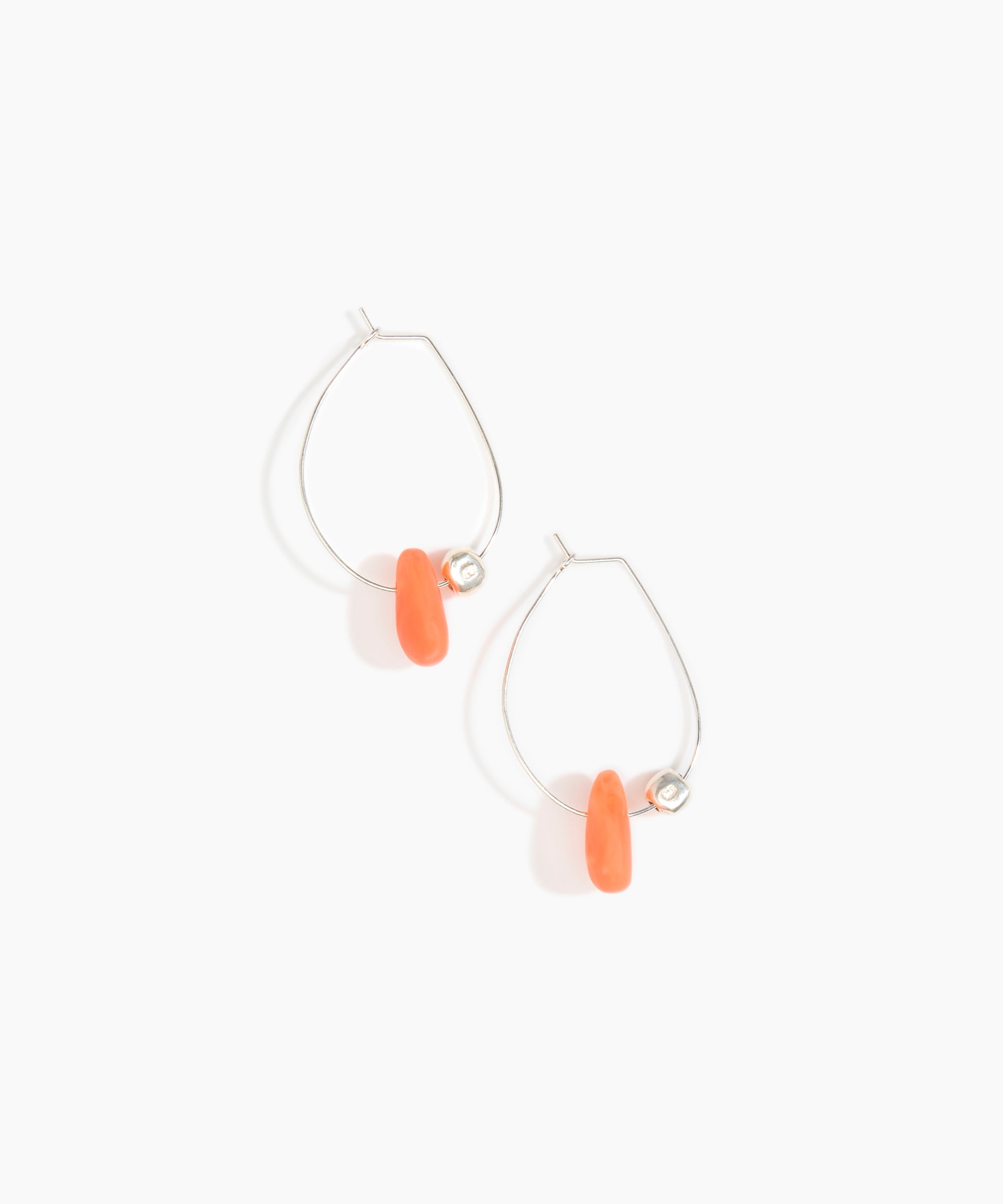 Dinosaur Designs Joie De Vivre Hoop Earrings in Lychee Colour resin with 925 Sterling Silver Material