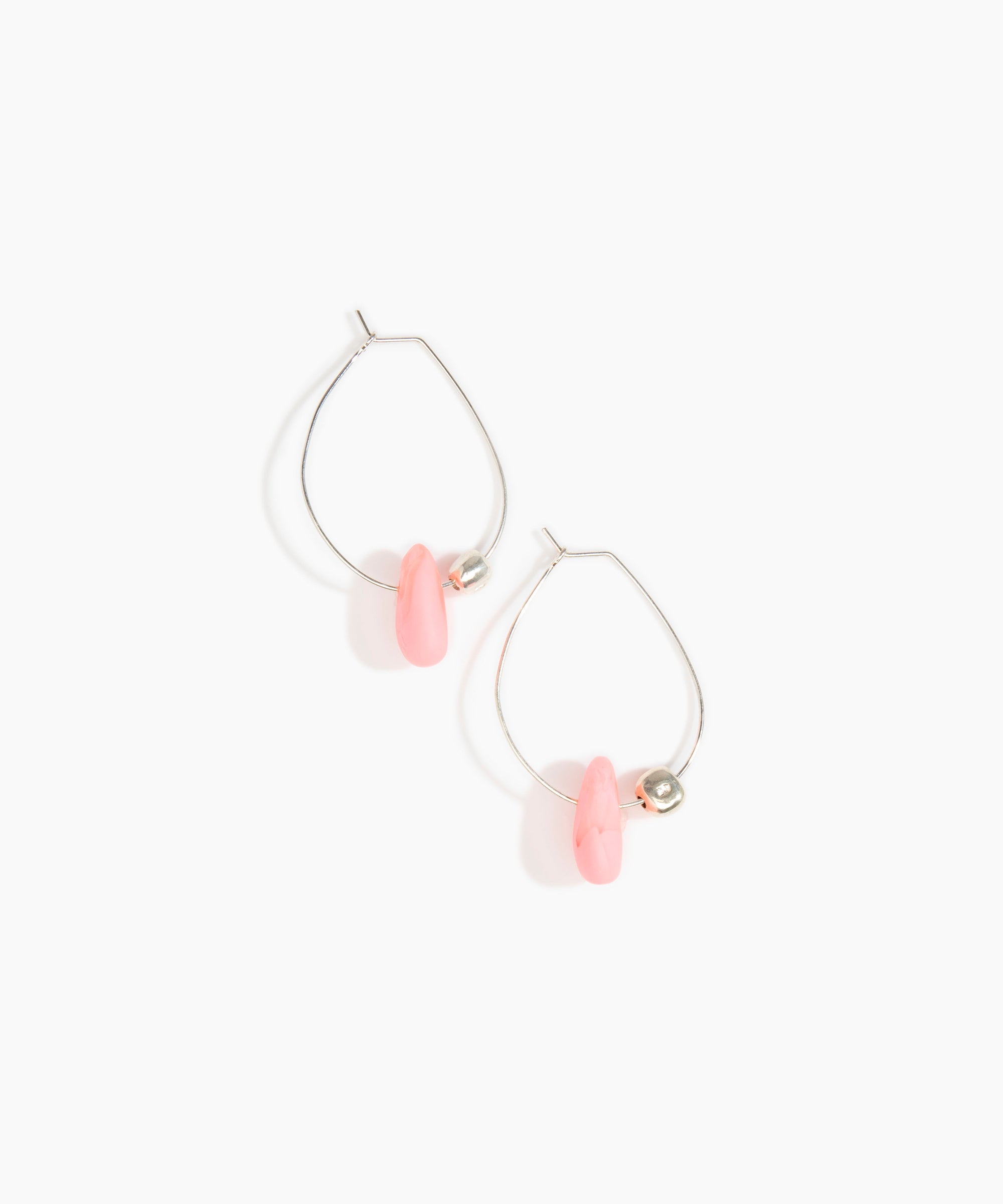 Dinosaur Designs Joie De Vivre Hoop Earrings in Parakeet Colour resin with 925 Sterling Silver Material