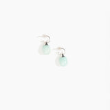 Dinosaur Designs Small River Rock Hoop Earrings in Mint Colour resin with Silver-Plated Brass Hoop Material