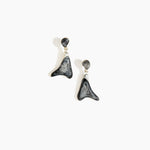 Dinosaur Designs Medium Wishbone Earrings in Slate Colour resin with Silver-Plated Brass Material
