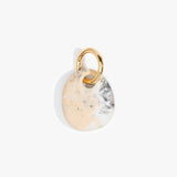 Dinosaur Designs Earth Keyring in Sandy Pearl Colour resin with Brass Metal