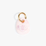 Dinosaur Designs Earth Keyring in Shell Pink Colour resin with Brass Metal