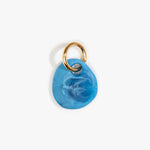 Dinosaur Designs Earth Keyring in Sky Colour resin with Brass Metal