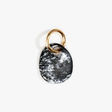 Dinosaur Designs Earth Keyring in Black Marble Colour resin with Brass Metal