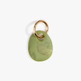 Dinosaur Designs Earth Keyring in Olive Colour resin with Brass Metal
