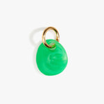 Dinosaur Designs Earth Keyring in Leaf Colour resin with Brass Metal