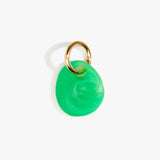 Dinosaur Designs Earth Keyring in Leaf Colour resin with Brass Metal