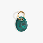 Dinosaur Designs Earth Keyring in Mineral Swirl Colour resin with Brass Metal