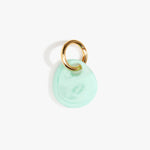 Dinosaur Designs Earth Keyring in Mint Colour resin with Brass Metal