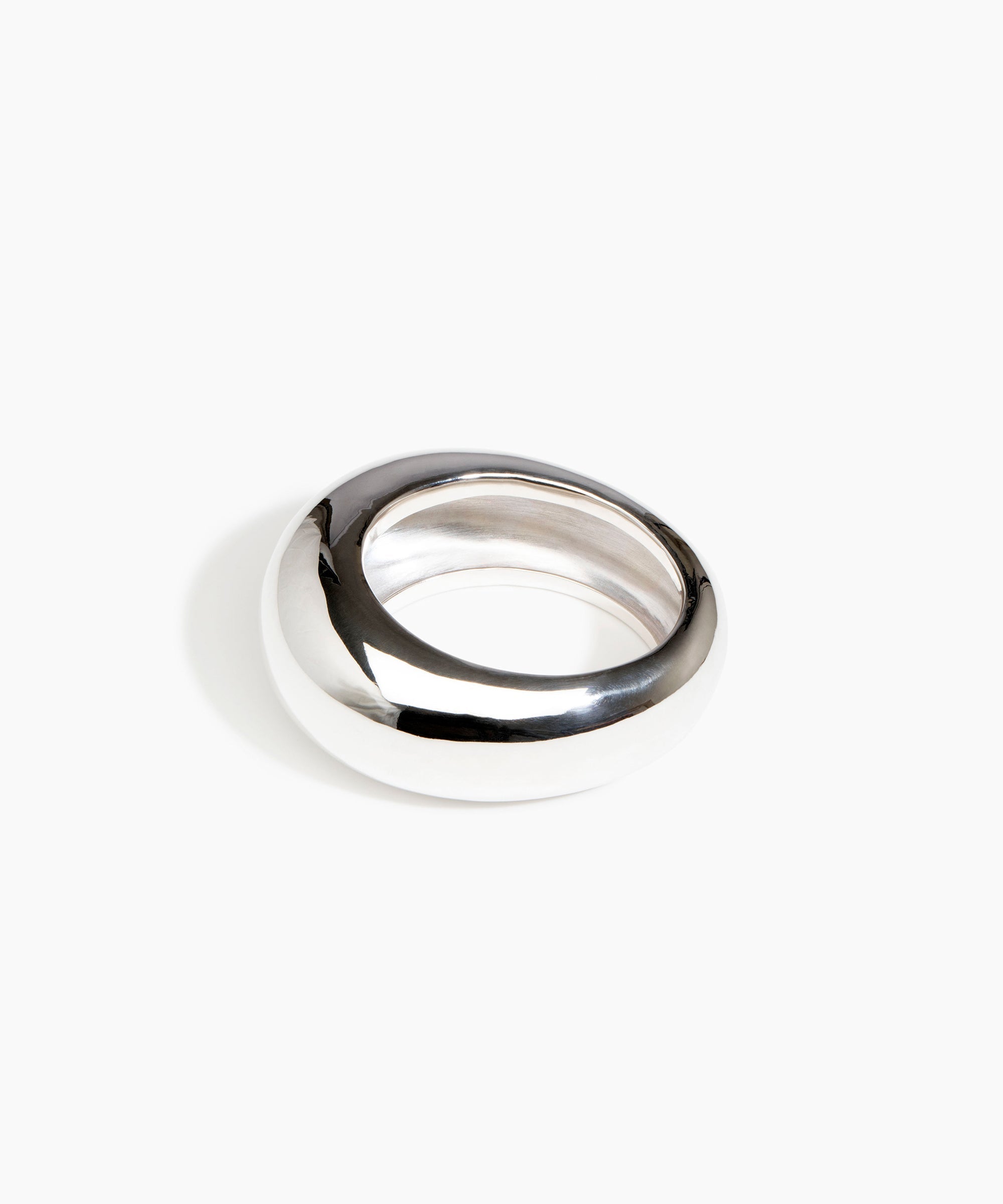 Dinosaur Designs Wide Rock Bangle in Silver-Plated Brass Material