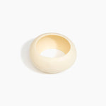 Dinosaur Designs Boulder Bangle in Cream Colour resin with Wide Fit