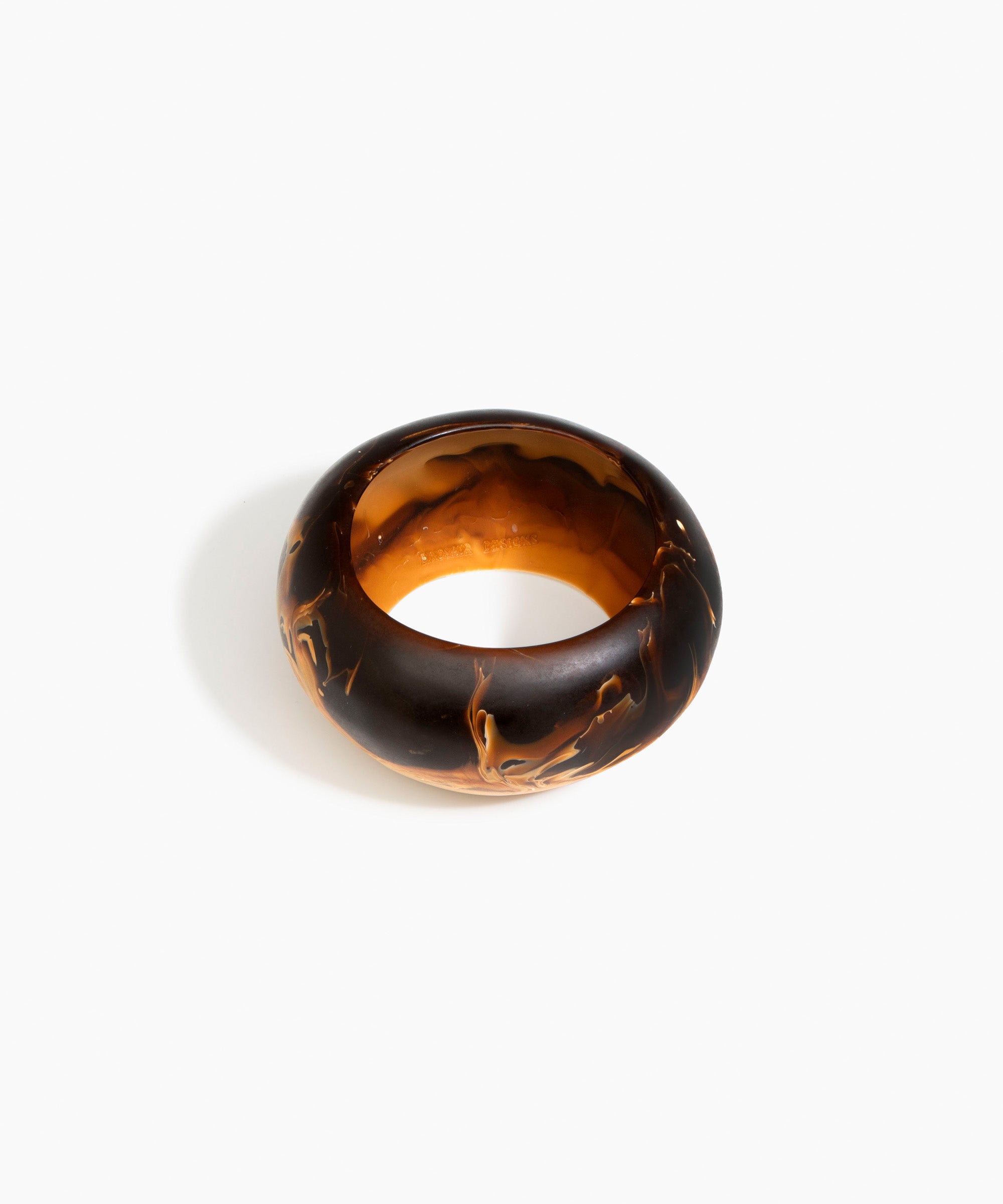 Dinosaur Designs Boulder Bangle in Dark Horn Colour resin with Wide Fit