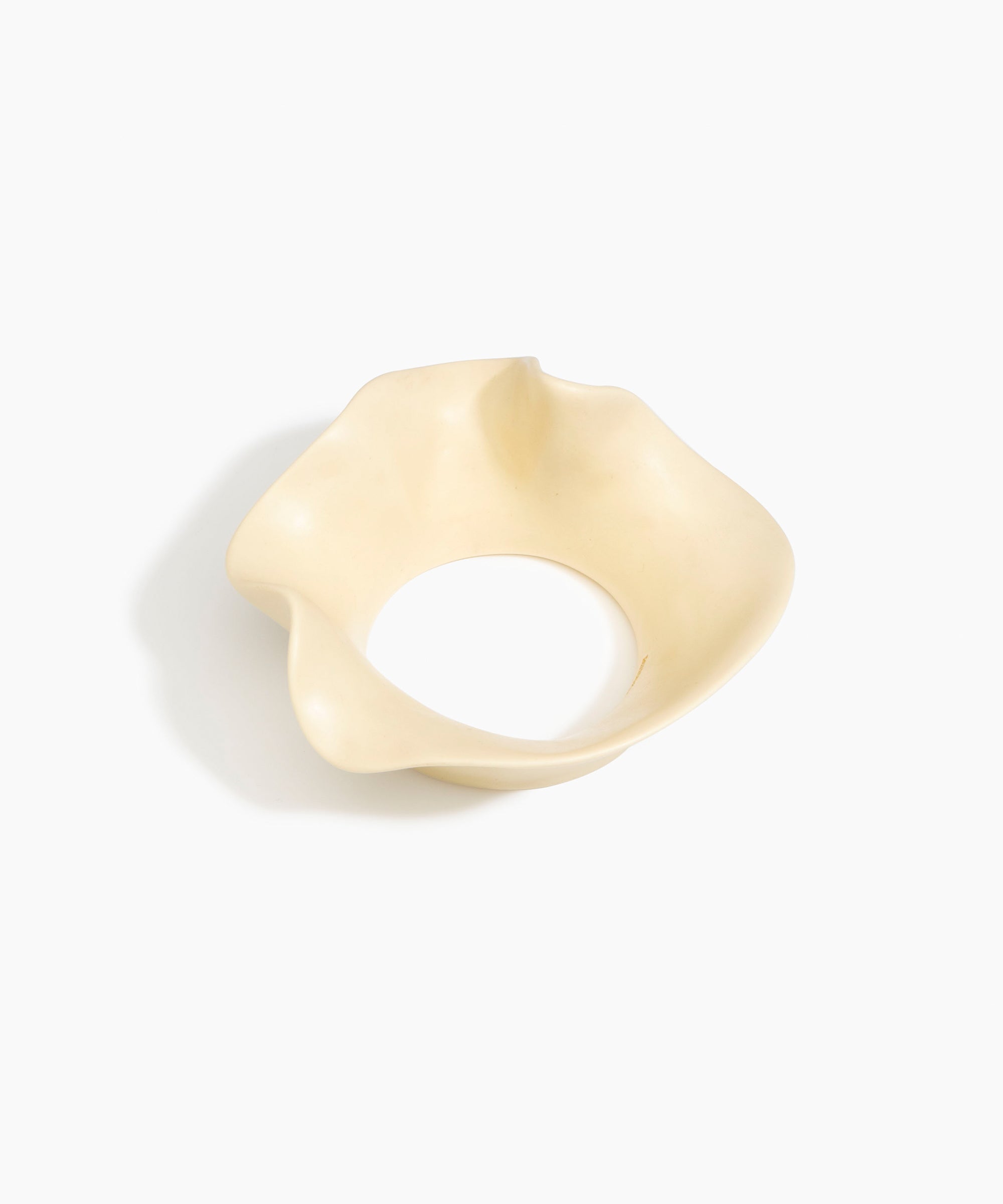 Dinosaur Designs Orchid Bangle in Cream Colour resin with Wide Fit
