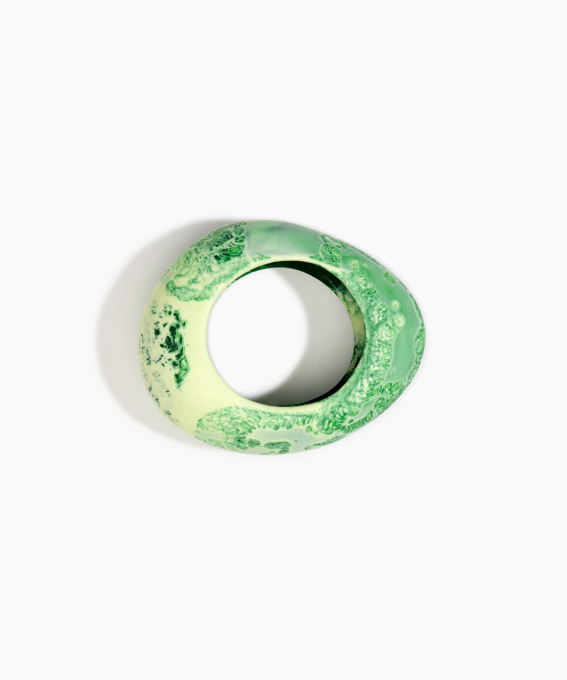 Dinosaur Designs Large Rock Bangle in Grass Colour resin with Wide Fit