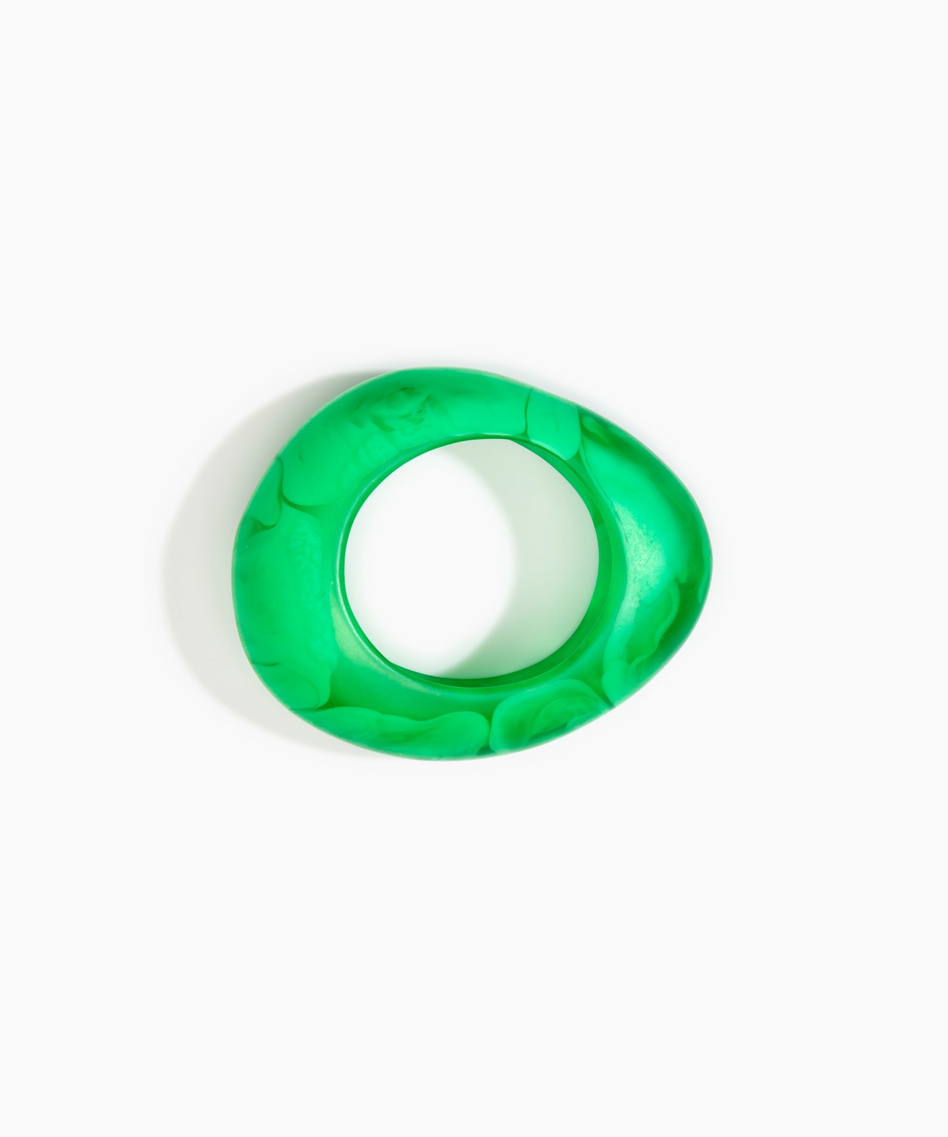 Dinosaur Designs Large Rock Bangle in Leaf Colour resin with Wide Fit