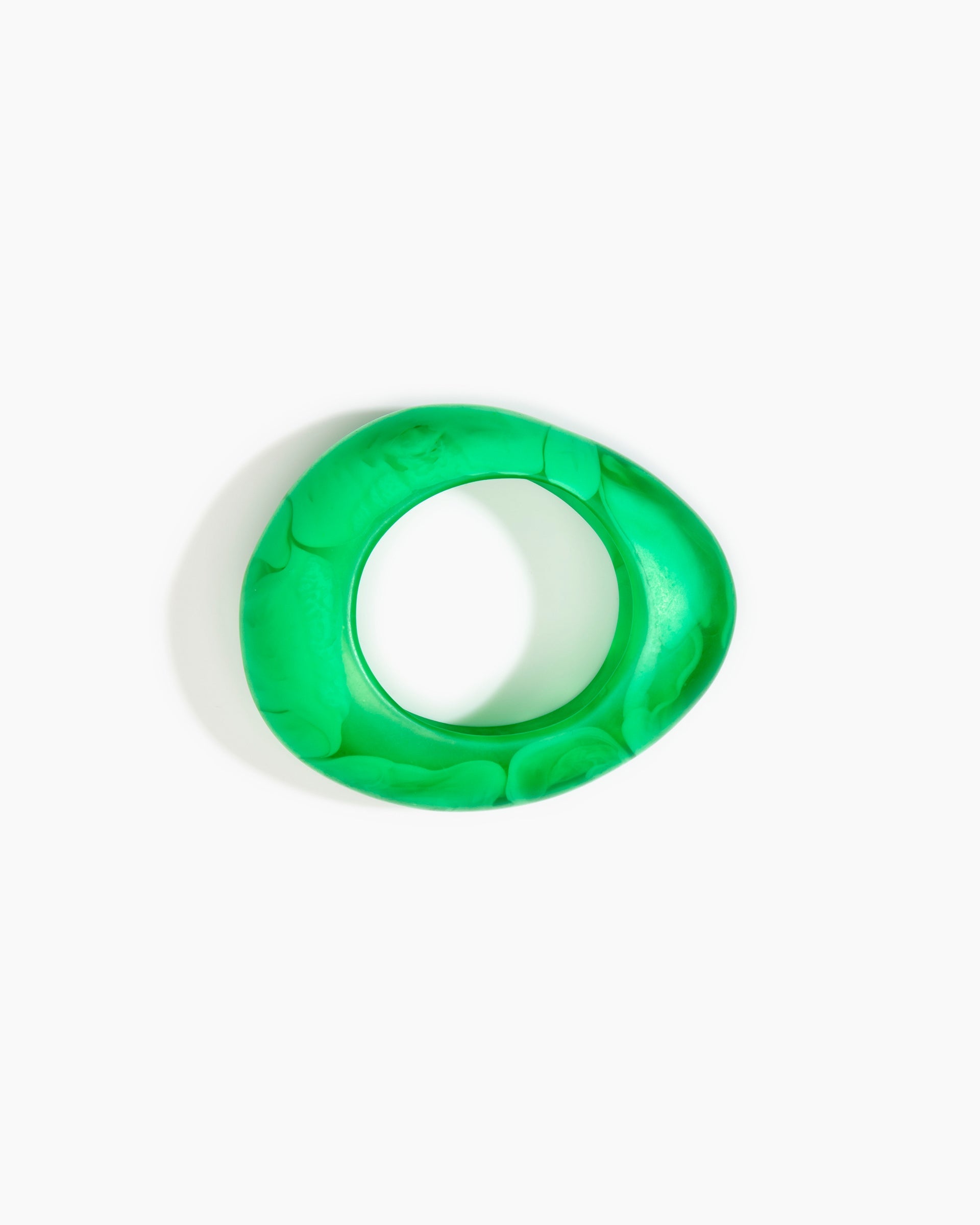 Dinosaur Designs Large Rock Bangle in Leaf Colour resin with Wide Fit