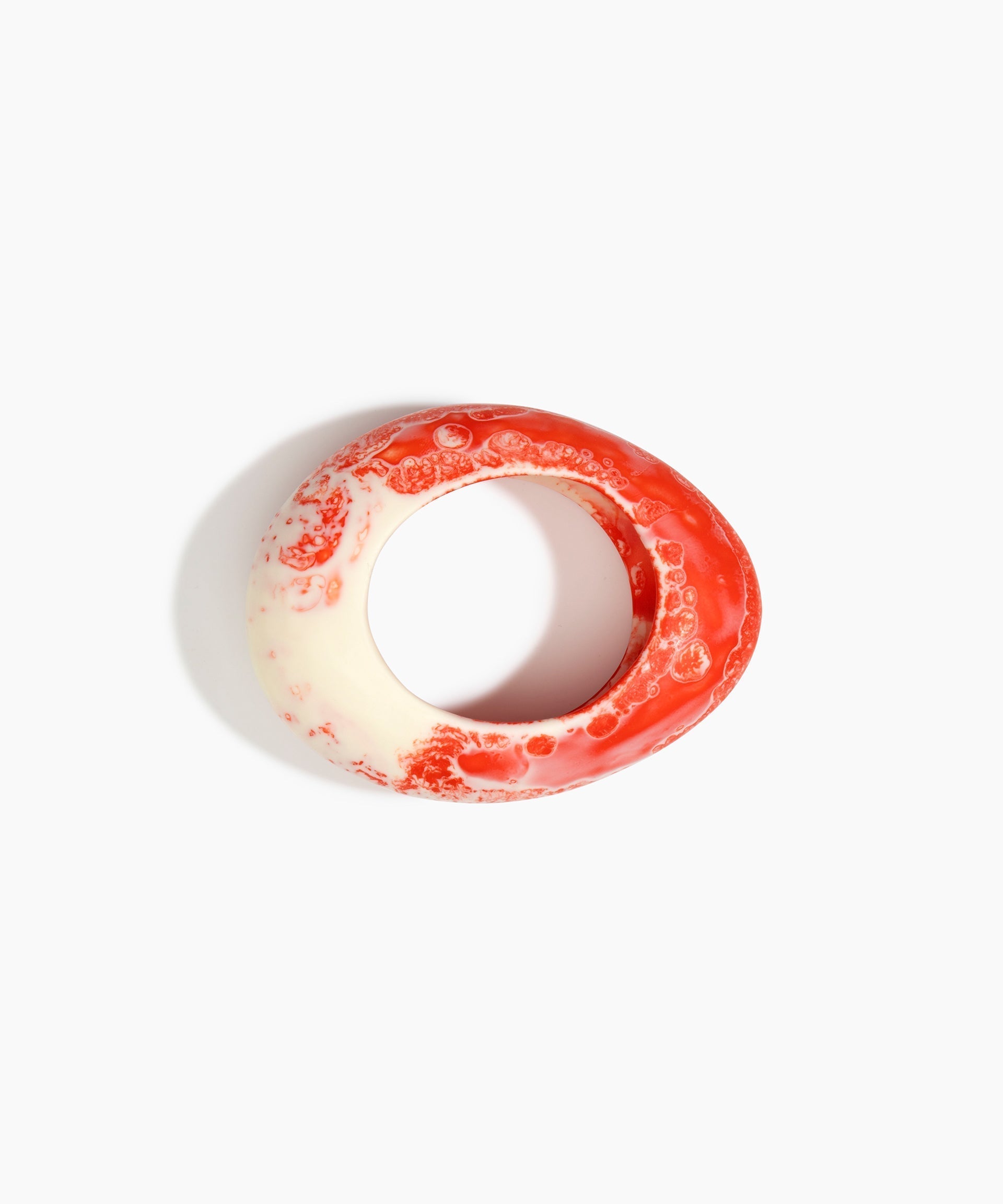 Dinosaur Designs Large Rock Bangle in Strawberry Colour resin with Wide Fit