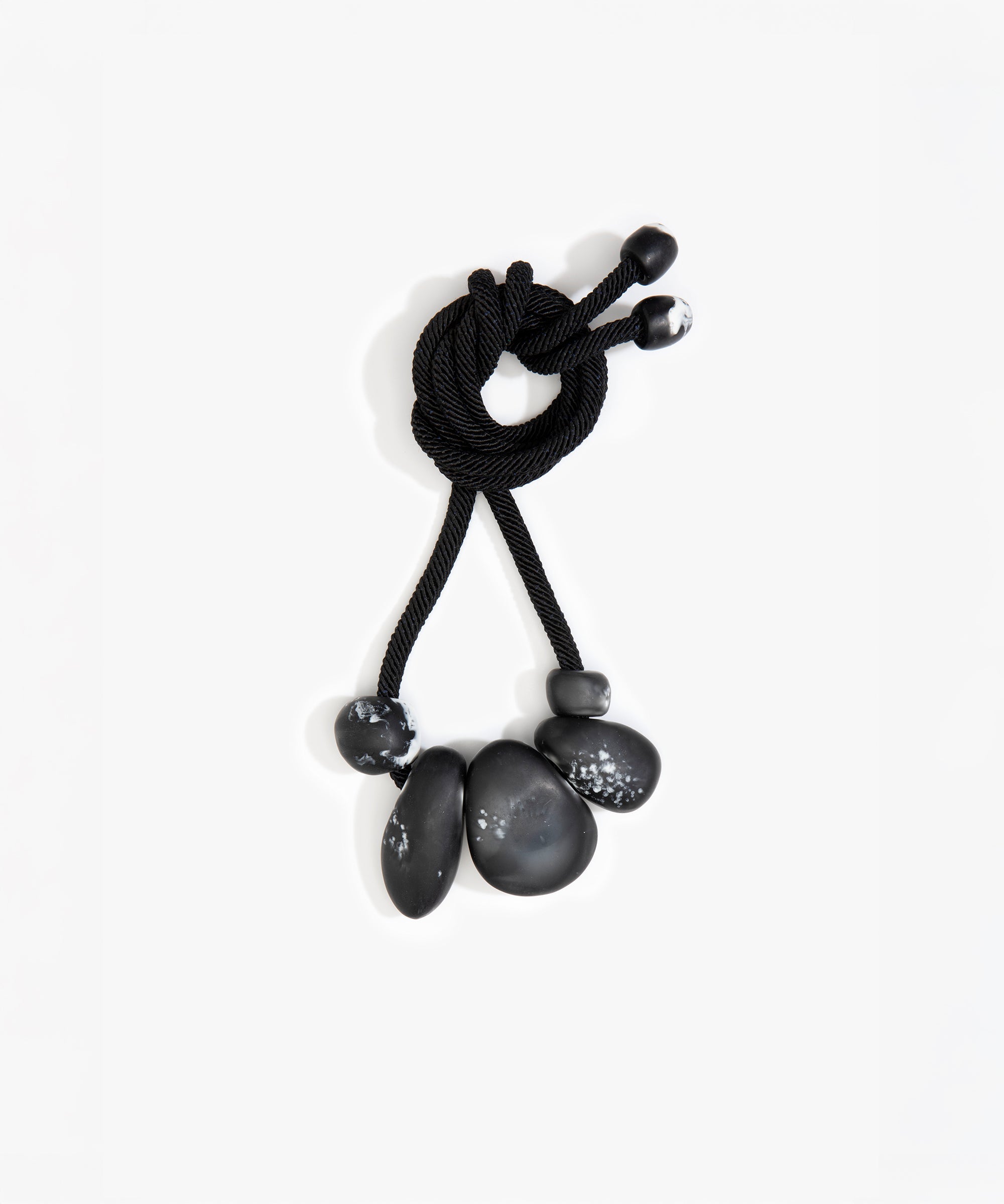 Dinosaur Designs Boulder Rock Necklace in Black Marble Colour resin