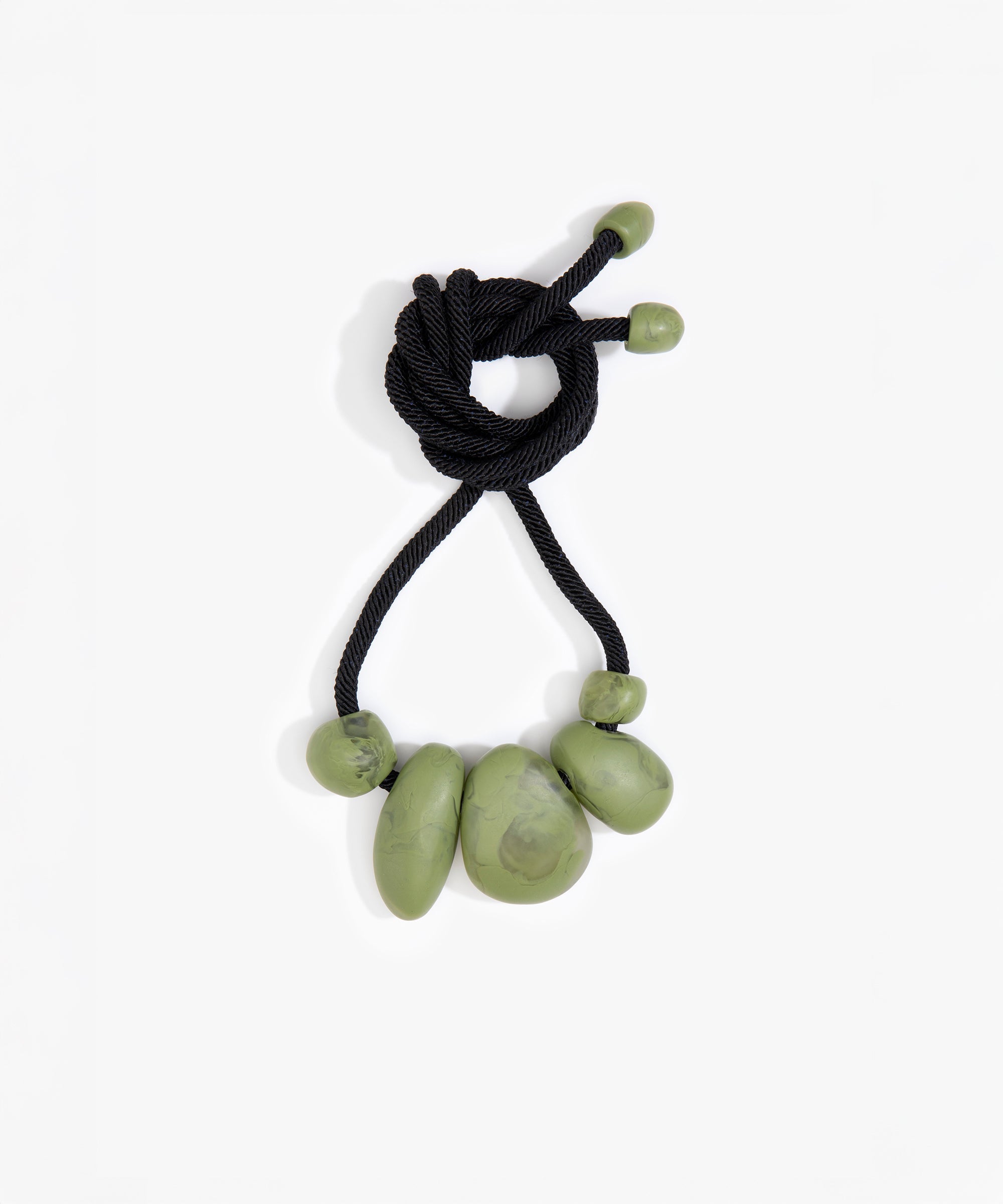 Dinosaur Designs Boulder Rock Necklace in Olive Colour resin