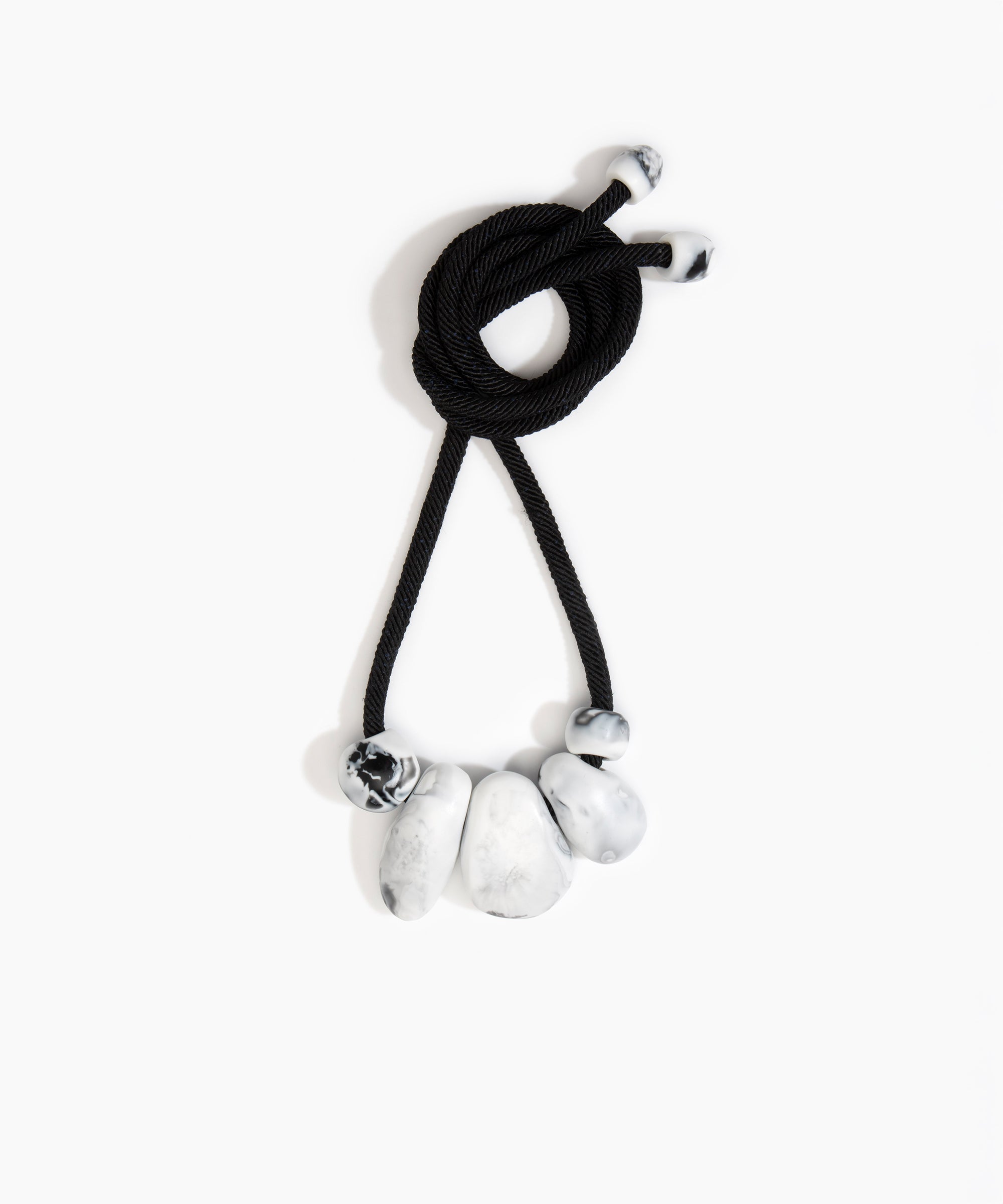 Dinosaur Designs Boulder Rock Necklace in White Marble Colour resin