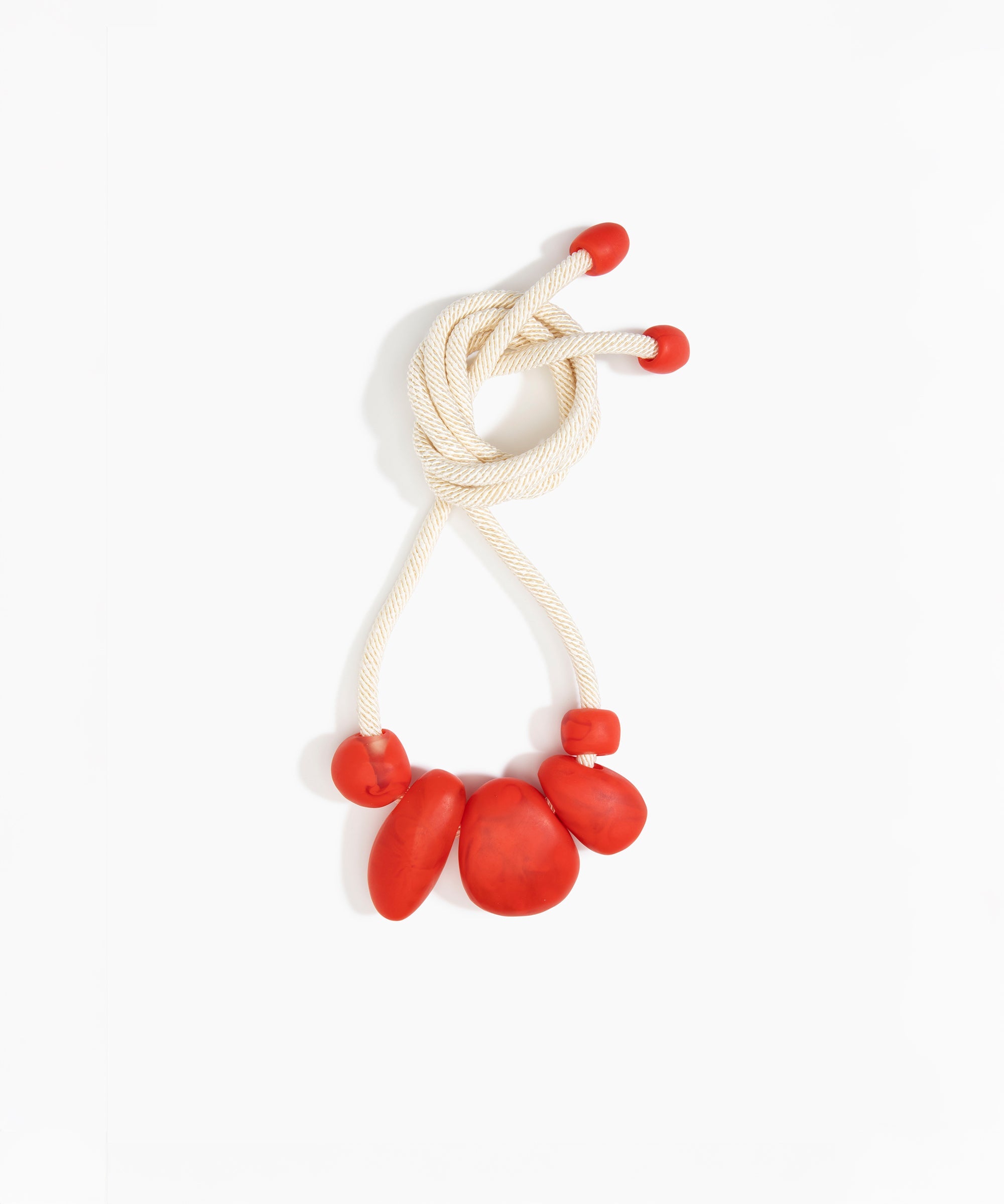 Dinosaur Designs Boulder Rock Necklace in Poppy Colour resin