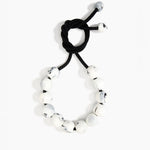 Dinosaur Designs Bold Ball Necklace in White Marble Colour resin