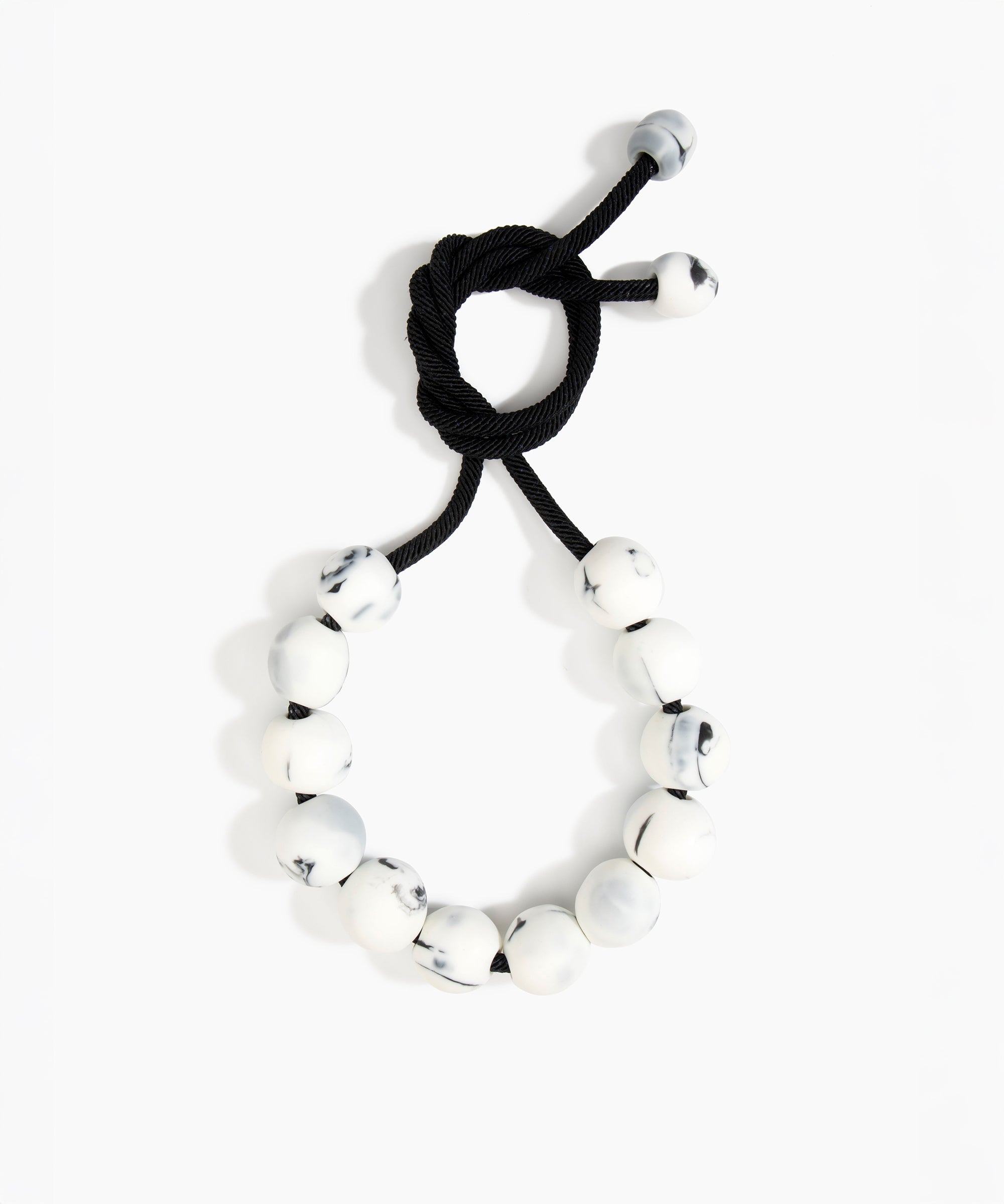 Dinosaur Designs Bold Ball Necklace in White Marble Colour resin