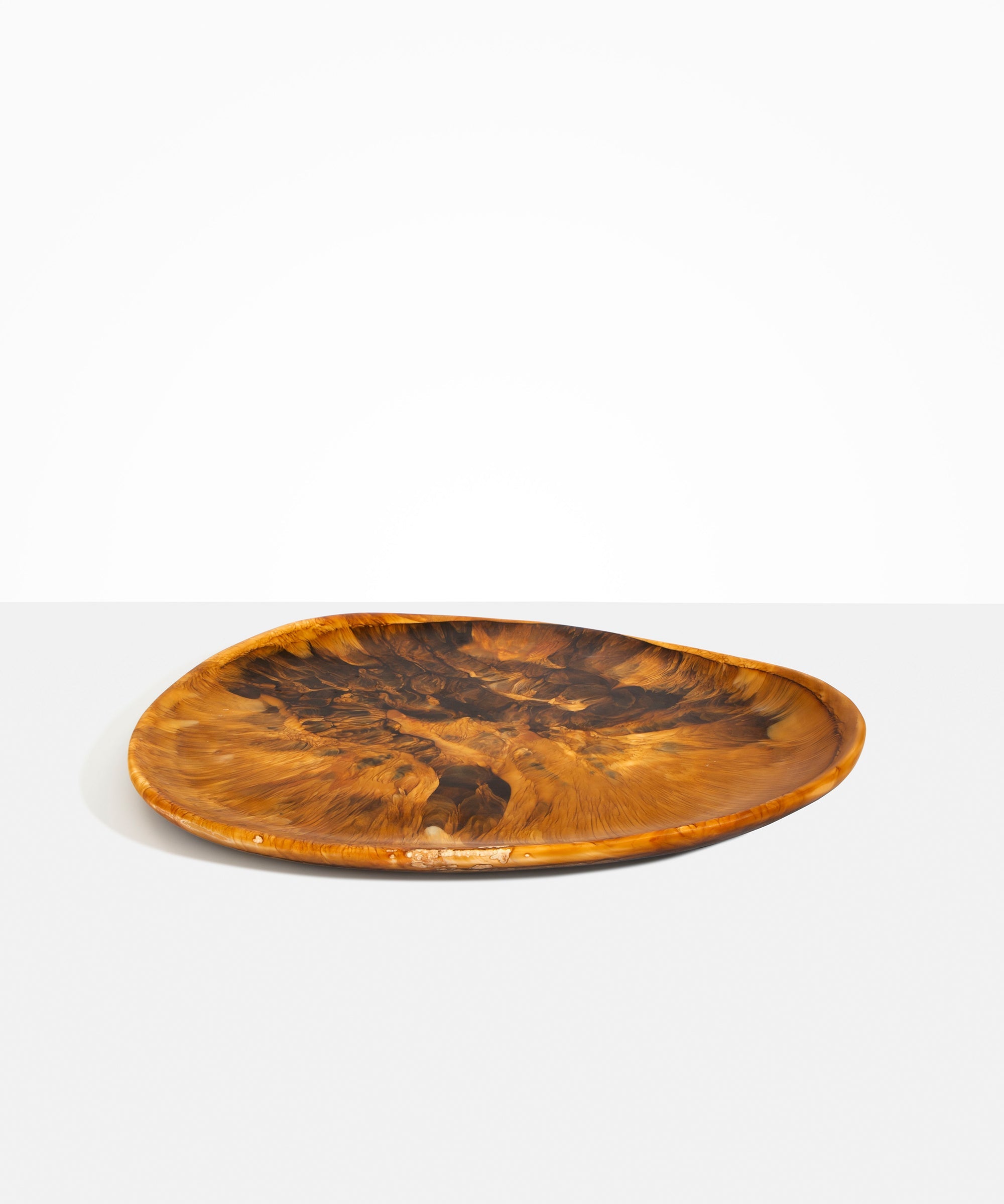 Dinosaur Designs Large Pebble Platter in Dark Horn Colour resin