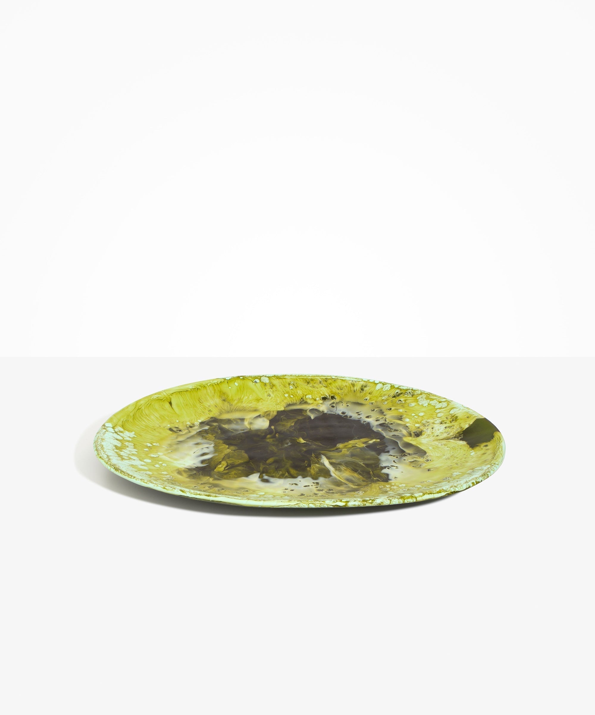 Dinosaur Designs Long Temple Platter in Malachite Colour resin