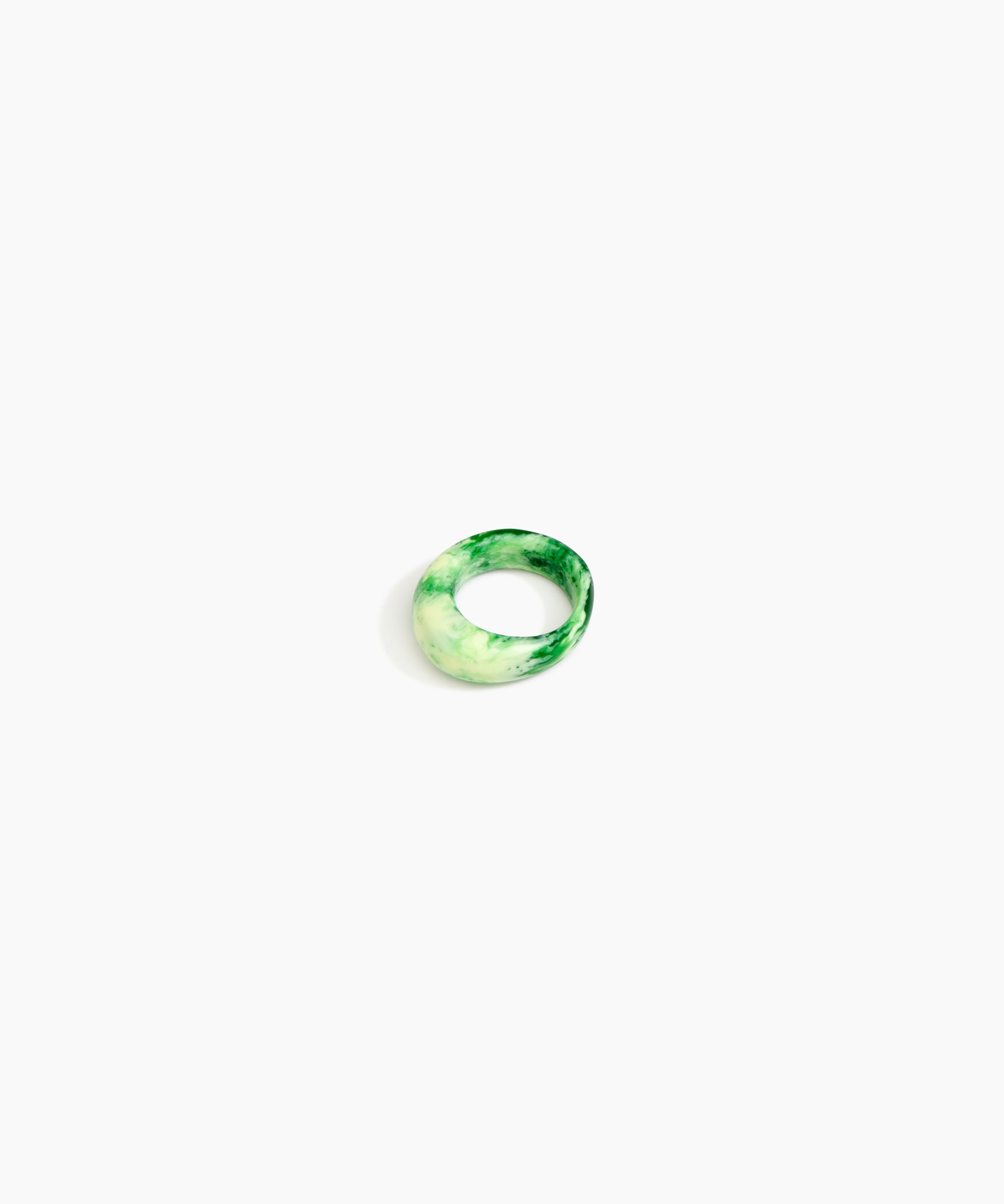 Dinosaur Designs Slate Ring in Grass Colour resin with Regular Fit