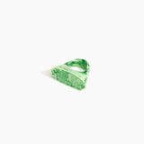 Dinosaur Designs Shield Ring in Grass Colour resin with Regular Fit