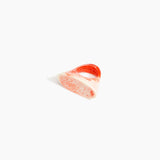 Dinosaur Designs Shield Ring in Strawberry Colour resin with Regular Fit
