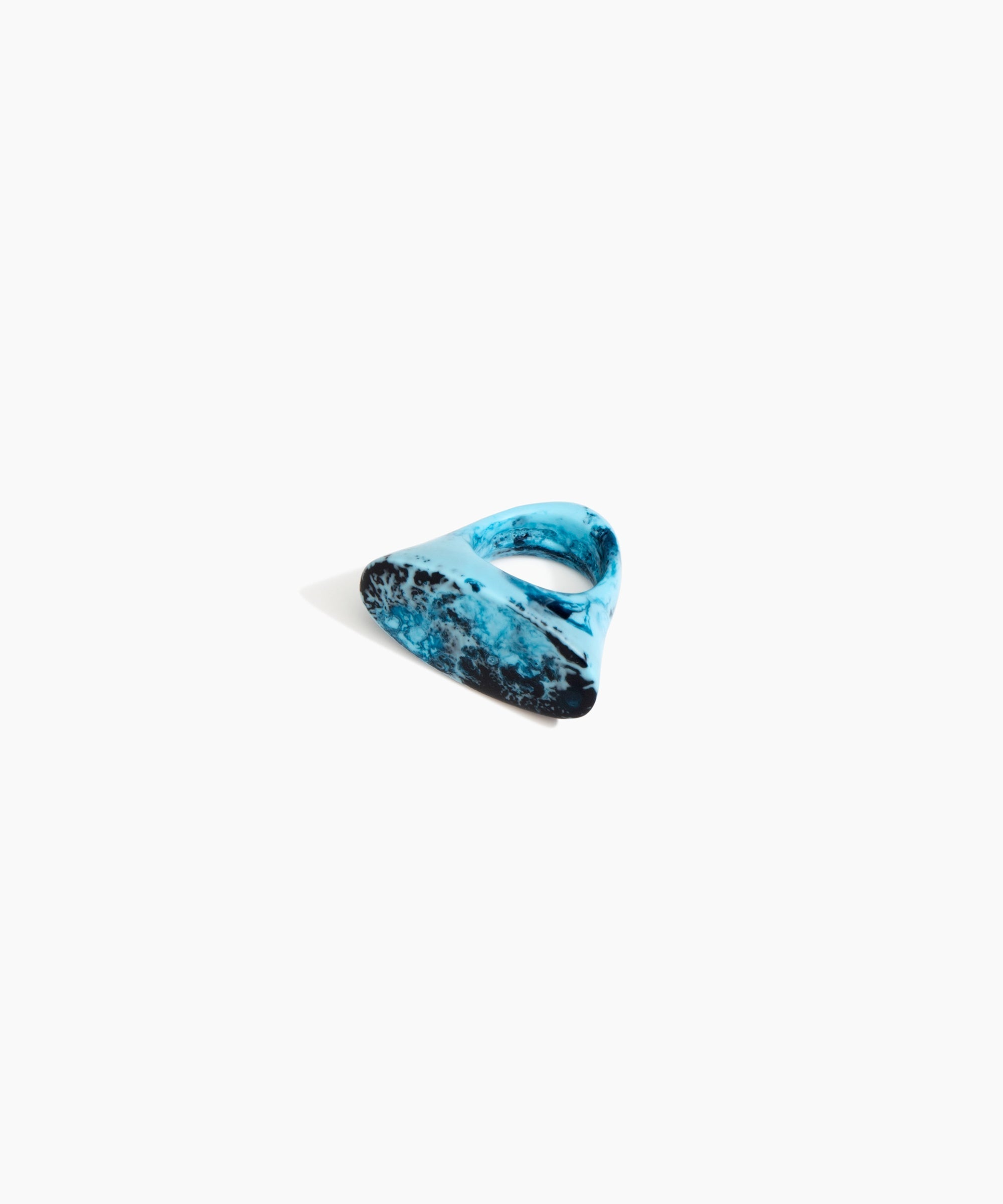 Dinosaur Designs Shield Ring in Water Colour resin with Regular Fit