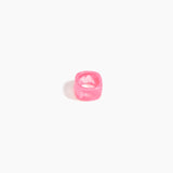 Dinosaur Designs Polished Cube Ring in Parakeet Colour resin with Regular Fit
