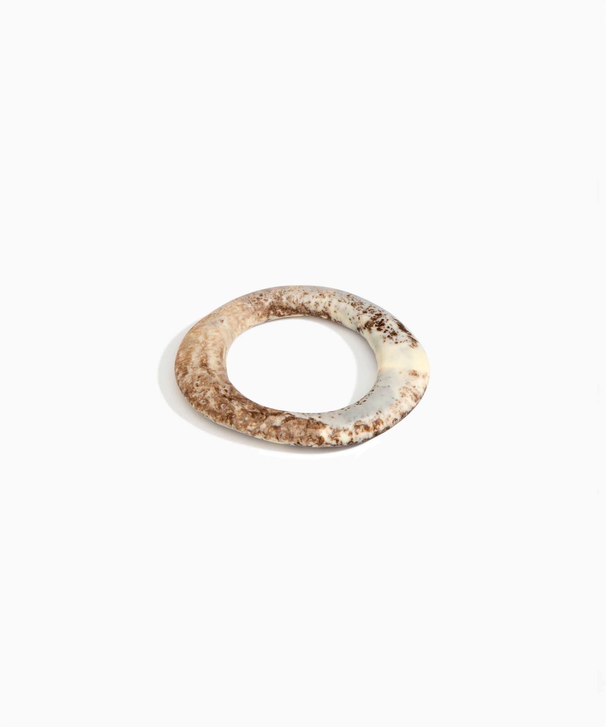 Dinosaur Designs Small Drift Bangle in Cappuccino Colour resin with Wide Fit
