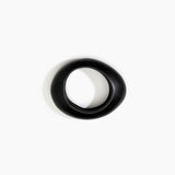 Dinosaur Designs Medium Rock Bangle in Black Colour resin with Wide Fit