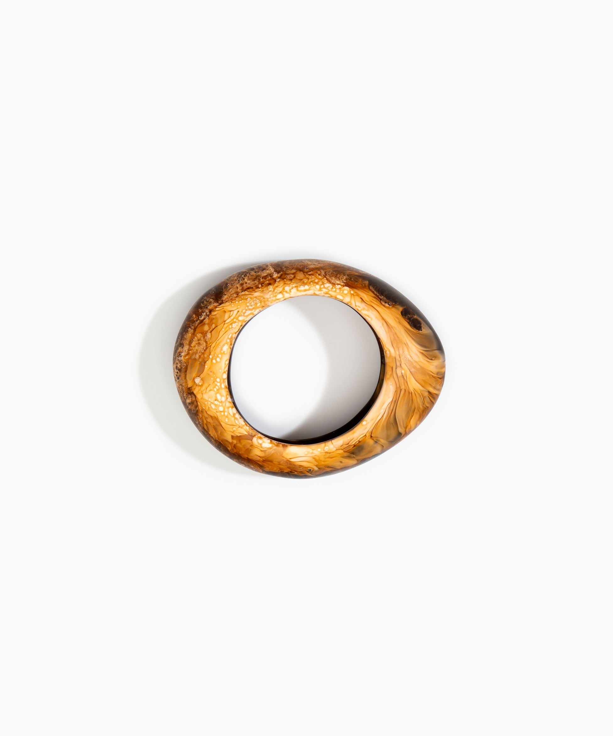 Dinosaur Designs Medium Rock Bangle in Dark Horn Colour resin with Wide Fit