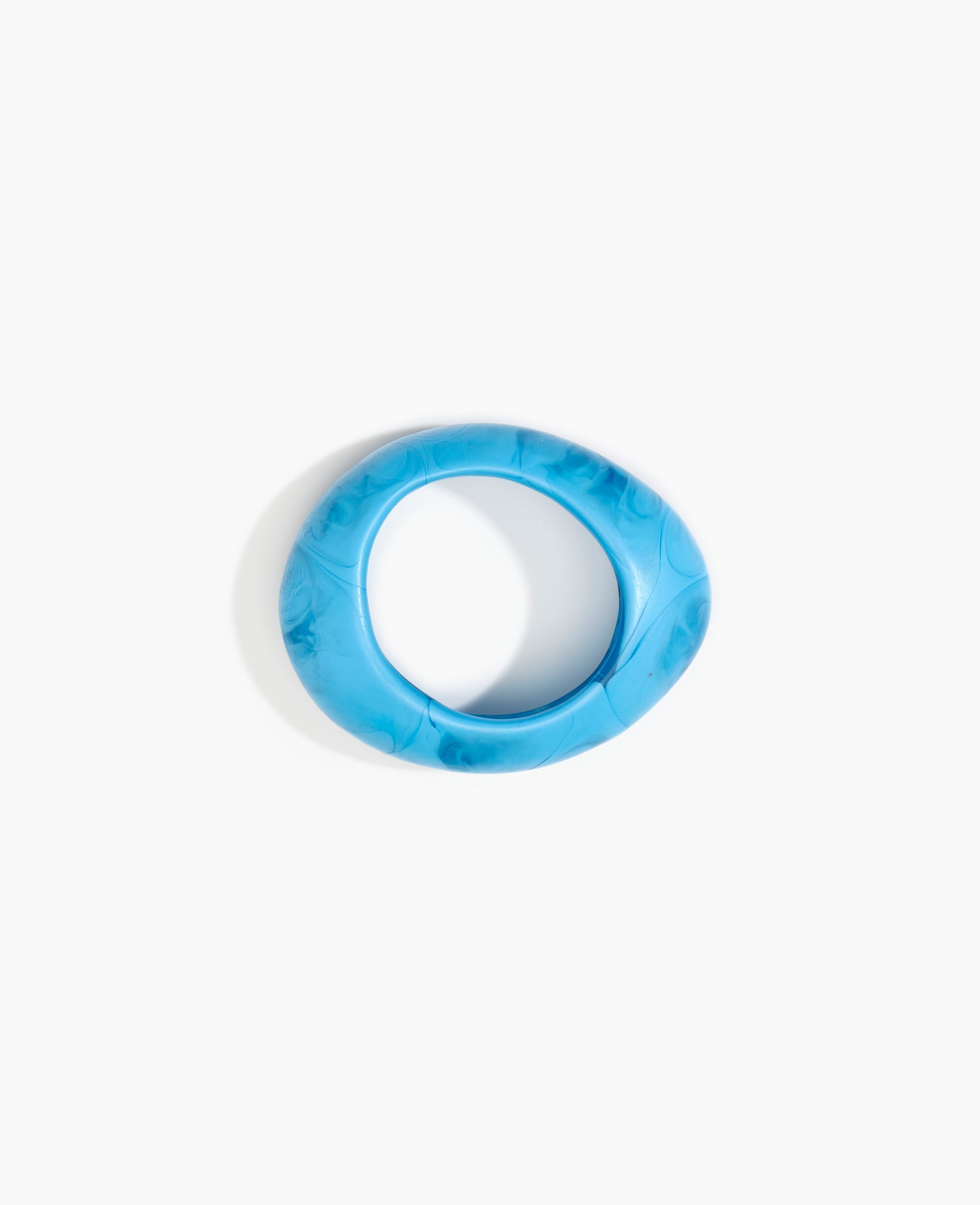 Dinosaur Designs Medium Rock Bangle in Sky Colour resin with Wide Fit