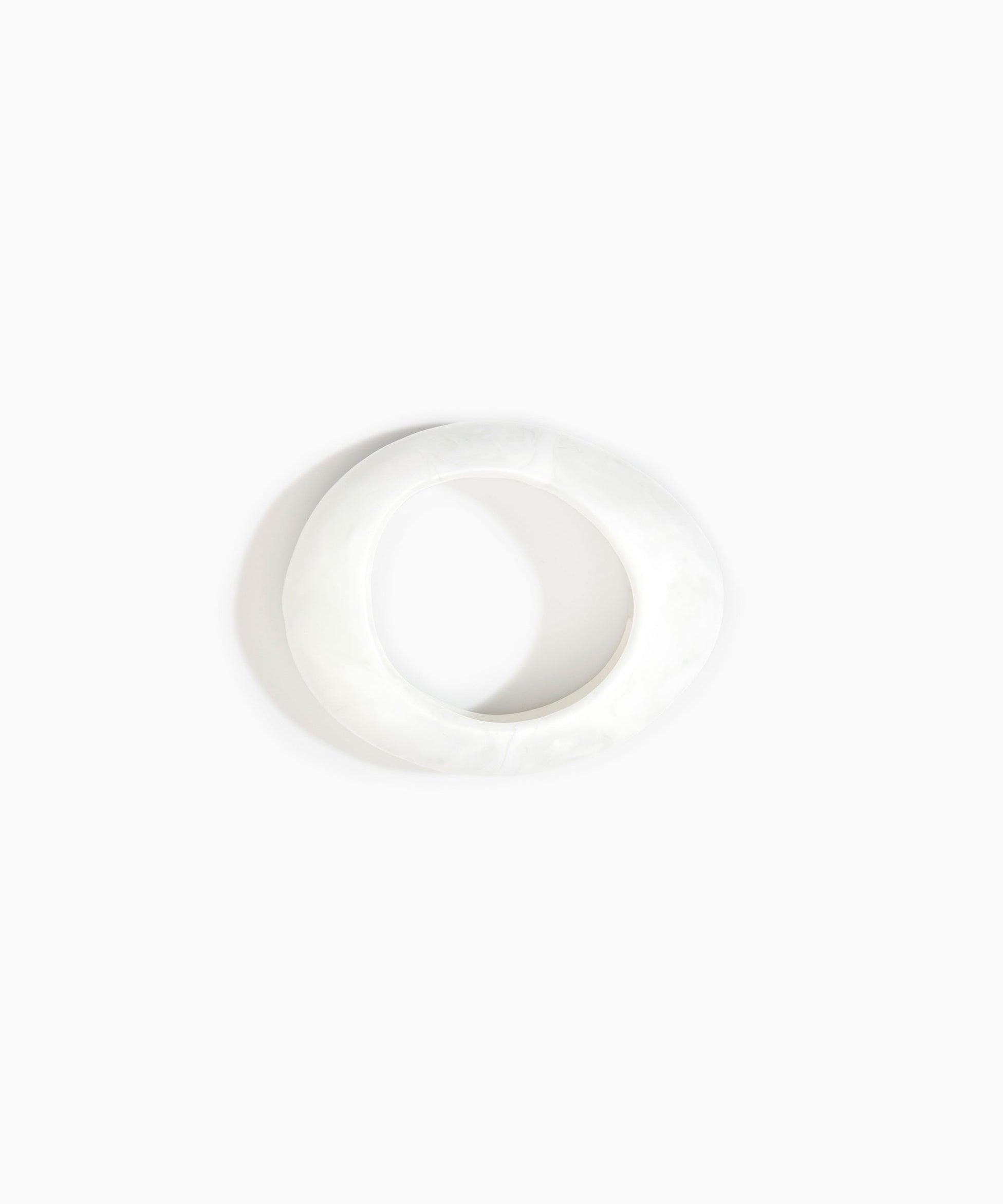 Dinosaur Designs Medium Rock Bangle in Snow Swirl Colour resin with Wide Fit