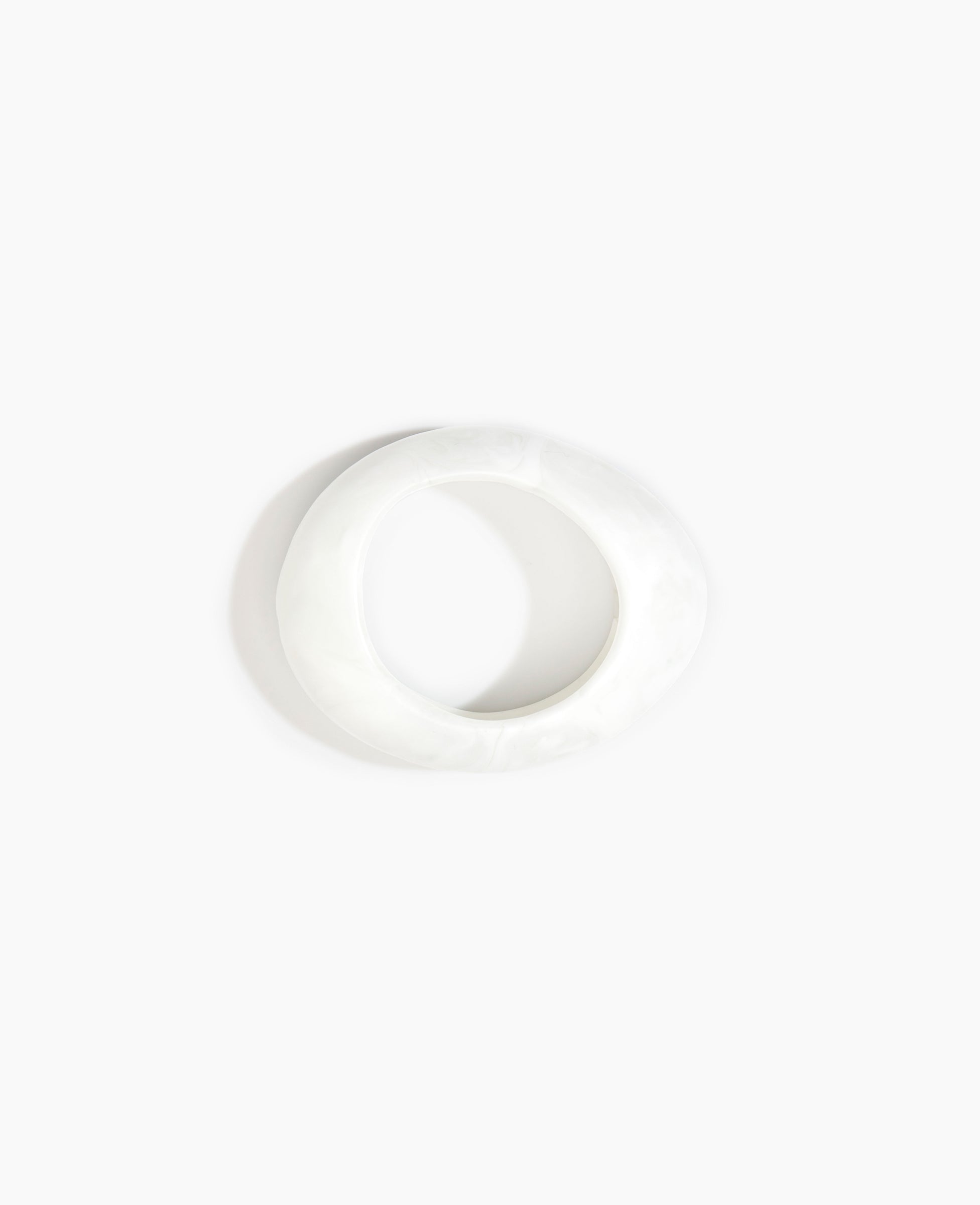 Dinosaur Designs Medium Rock Bangle in Snow Swirl Colour resin with Wide Fit