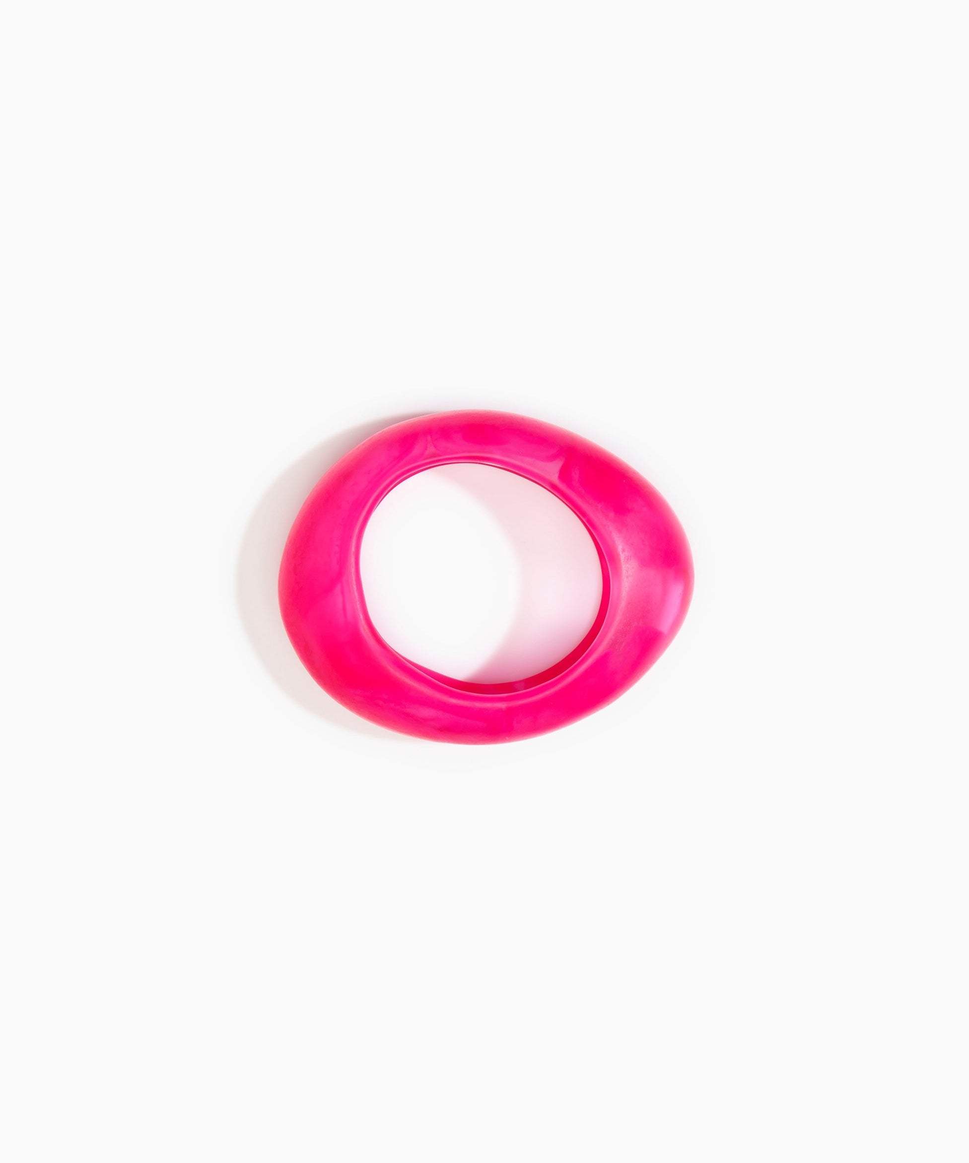 Dinosaur Designs Medium Rock Bangle in Flamingo Colour resin with Wide Fit
