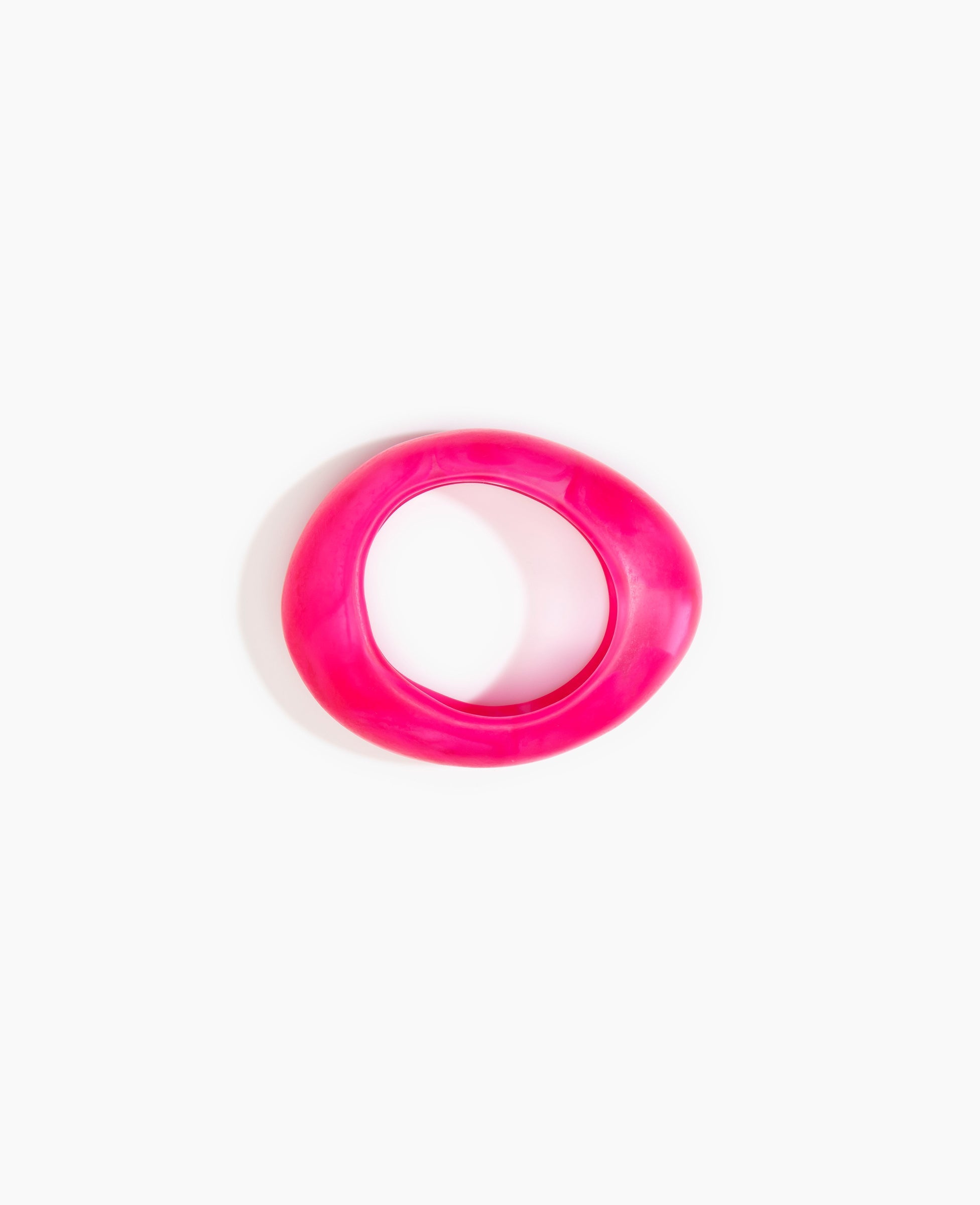 Dinosaur Designs Medium Rock Bangle in Flamingo Colour resin with Wide Fit