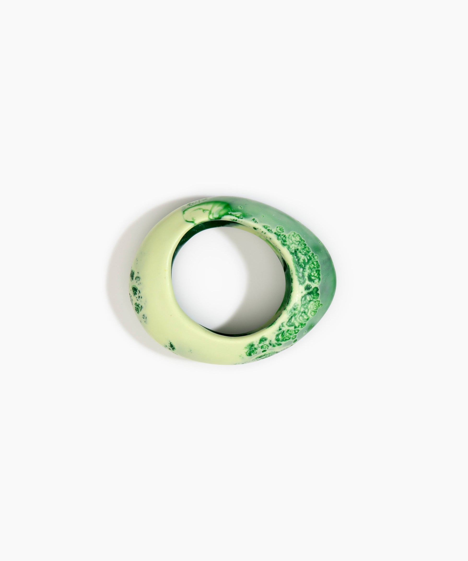 Dinosaur Designs Medium Rock Bangle in Grass Colour resin with Wide Fit