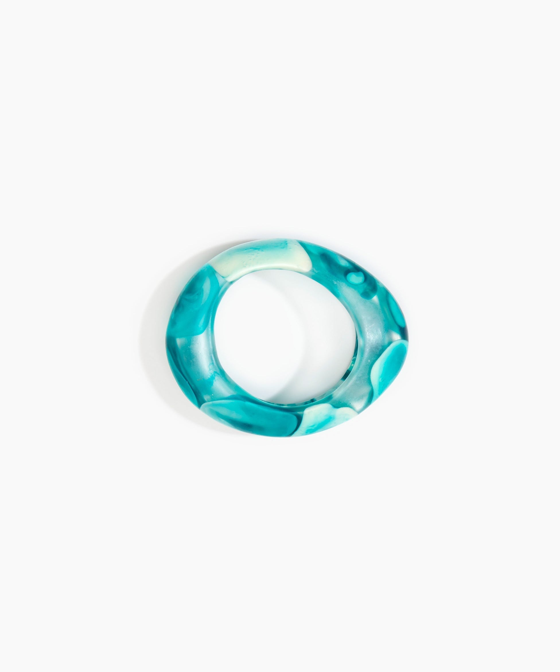 Dinosaur Designs Medium Rock Bangle in Lagoon Colour resin with Wide Fit
