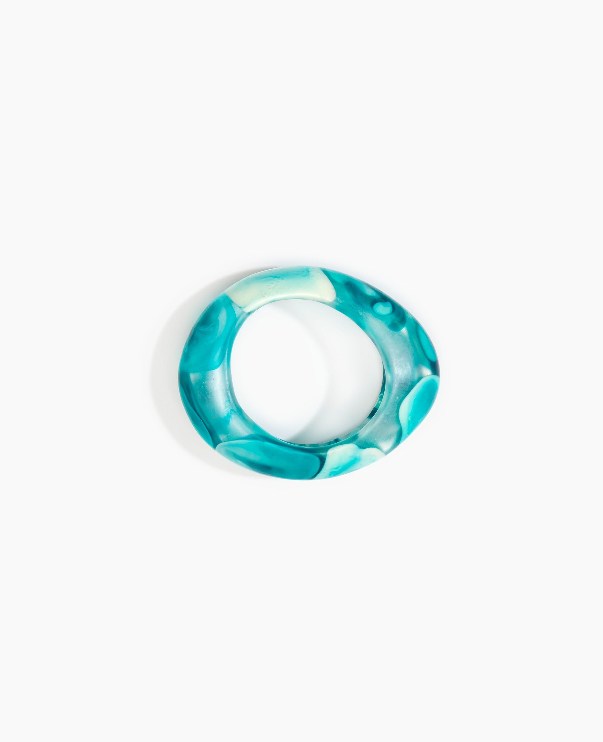 Dinosaur Designs Medium Rock Bangle in Lagoon Colour resin with Wide Fit