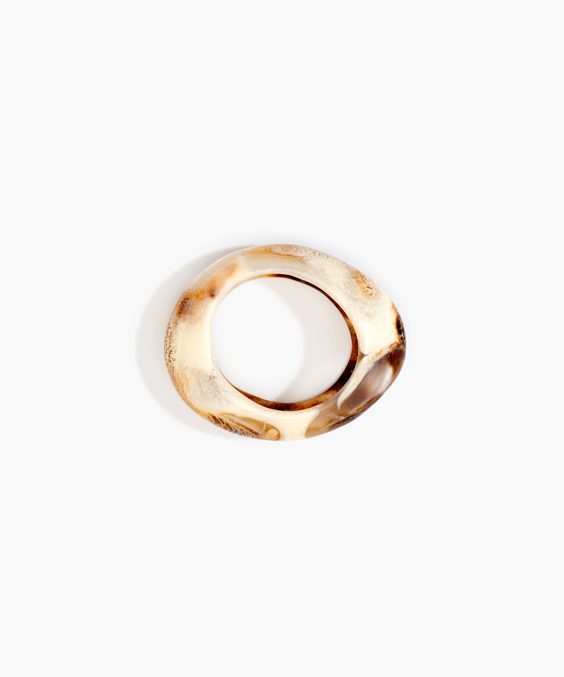 Dinosaur Designs Medium Rock Bangle in Light Horn Colour resin with Wide Fit