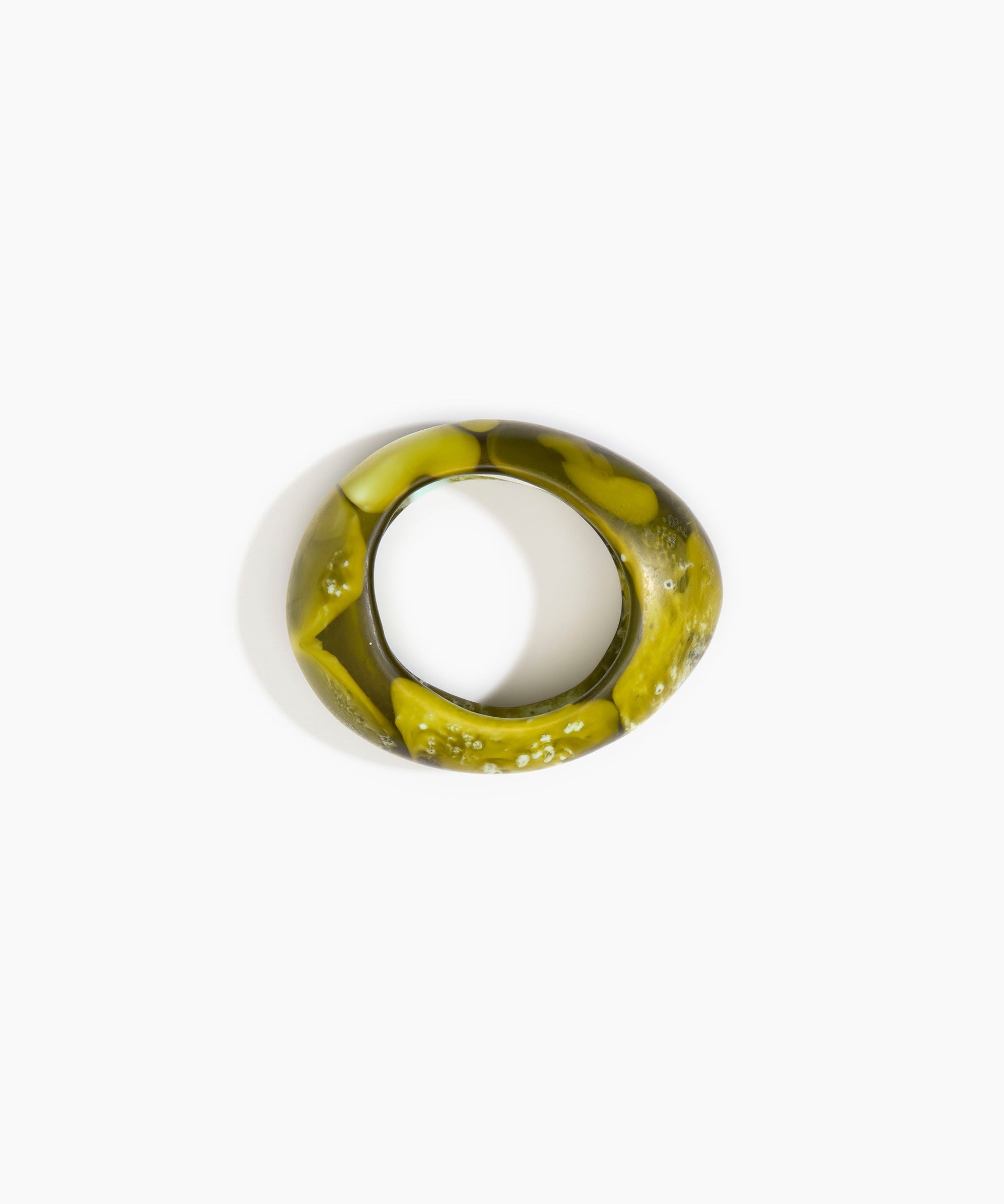 Dinosaur Designs Medium Rock Bangle in Malachite Colour resin with Wide Fit