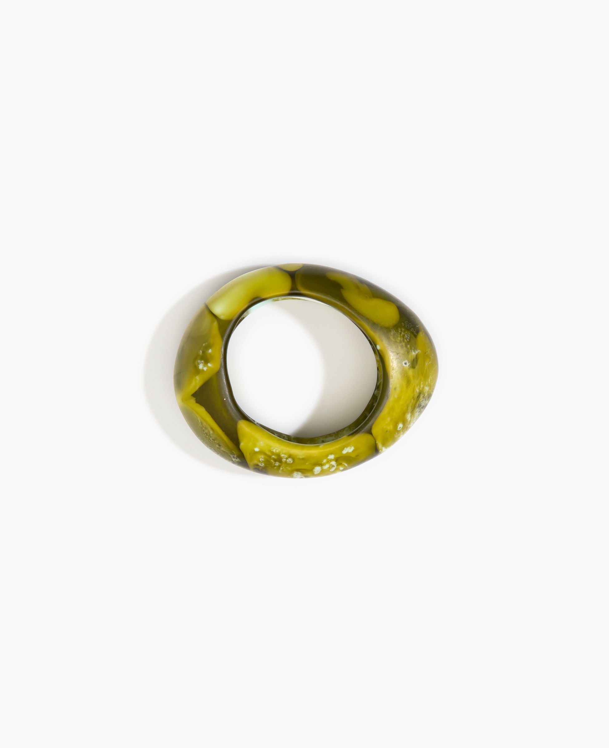 Dinosaur Designs Medium Rock Bangle in Malachite Colour resin with Wide Fit
