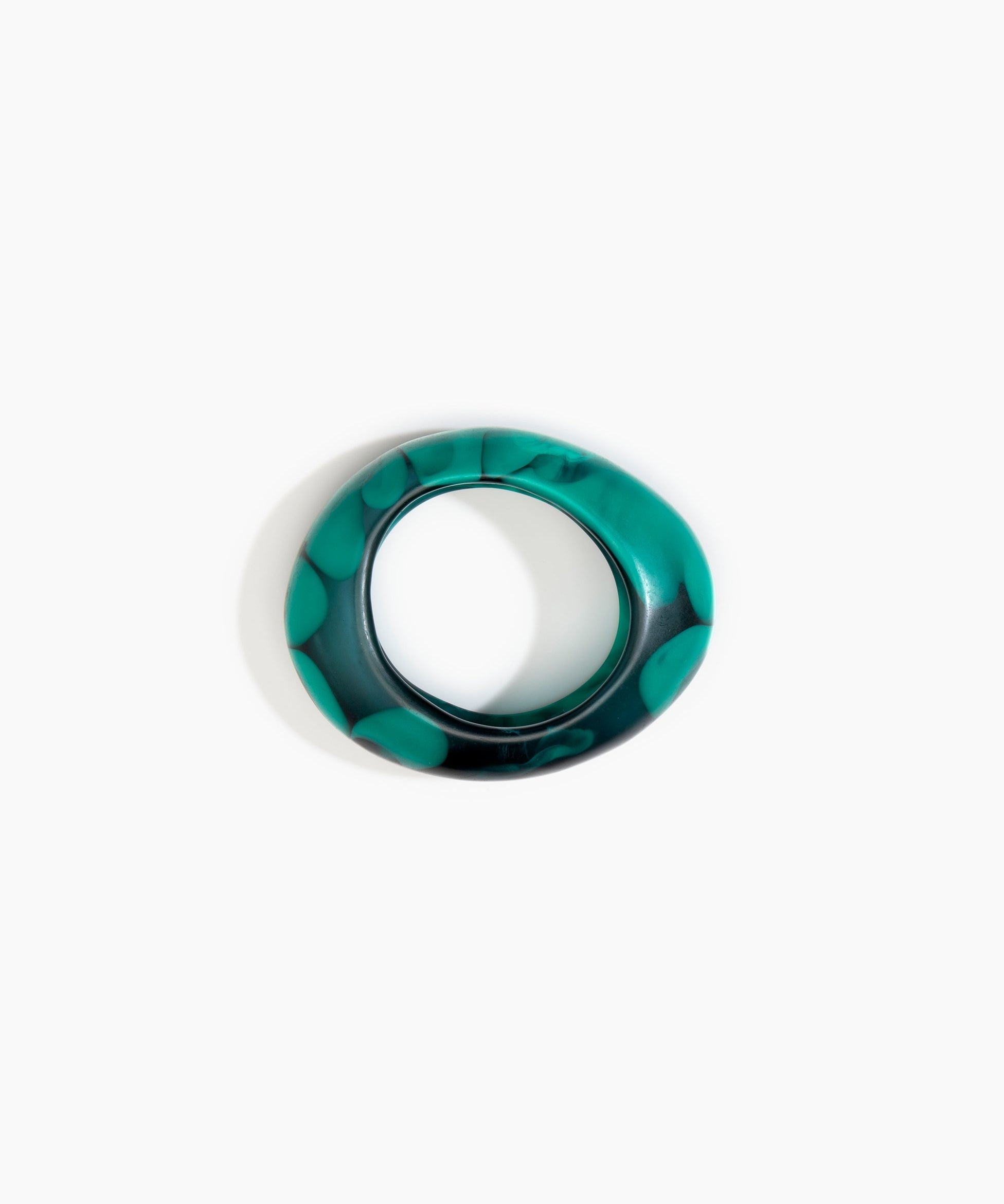 Dinosaur Designs Medium Rock Bangle in Mineral Swirl Colour resin with Wide Fit