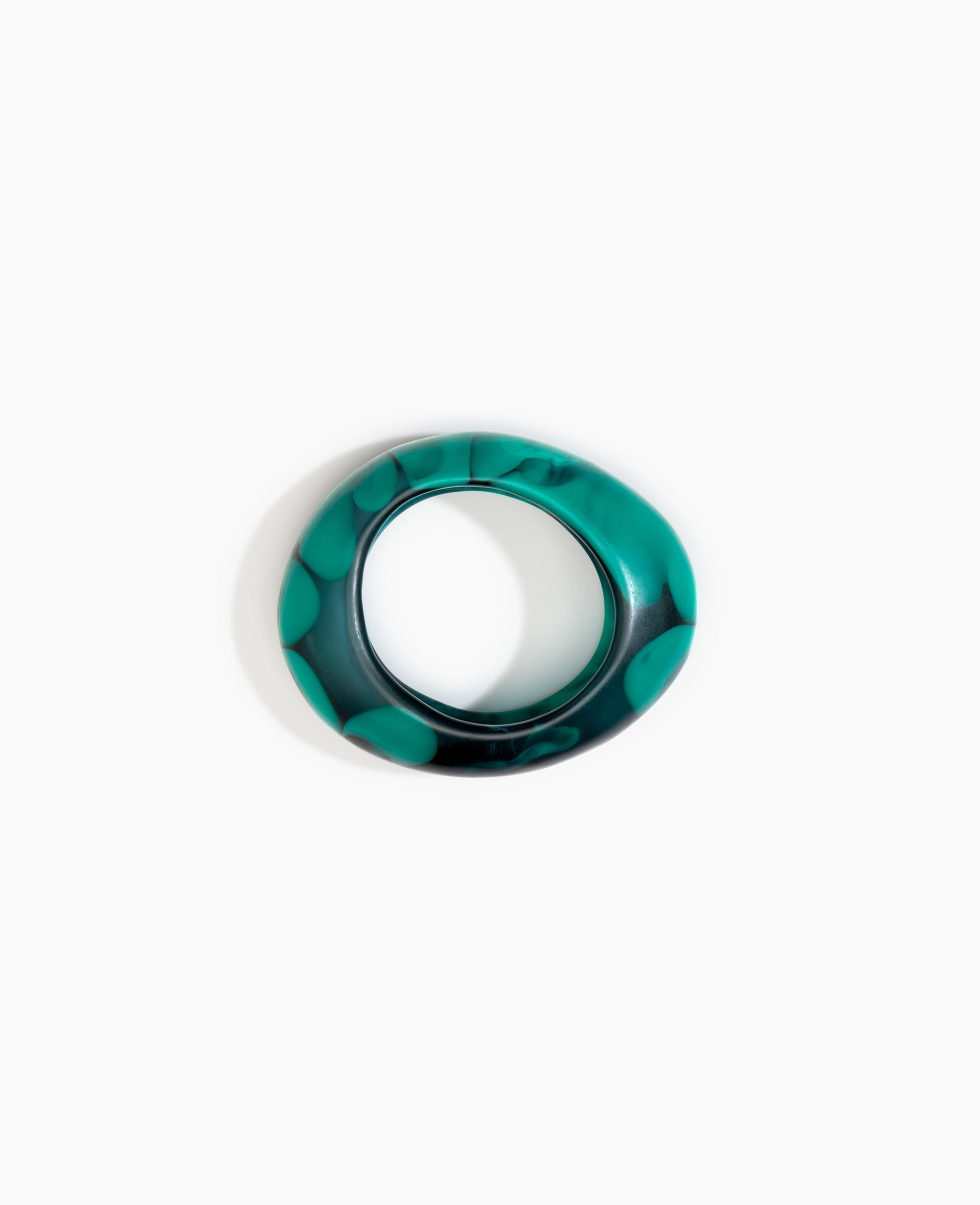 Dinosaur Designs Medium Rock Bangle in Mineral Swirl Colour resin with Wide Fit